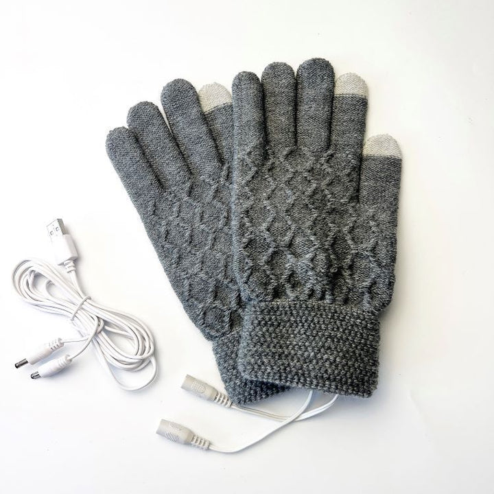 Breathable Knitted USB Heated Gloves With 5V Power