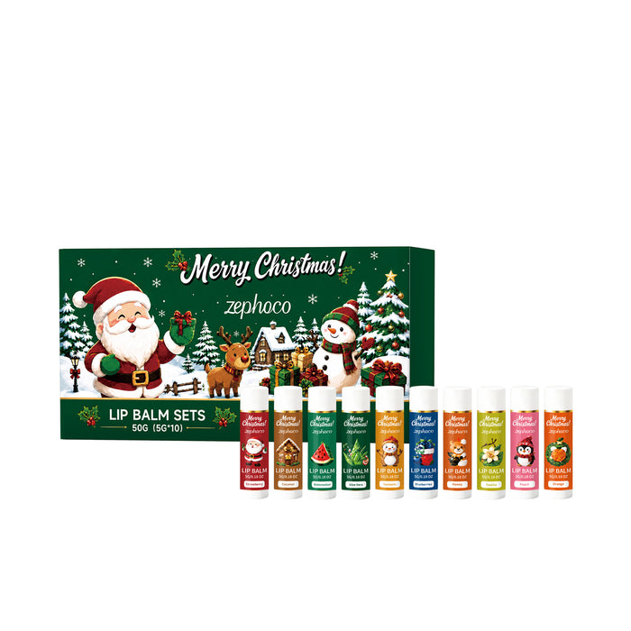 Warmfell Christmas Lip Balm Gift Box with 10 Fruity Sticks