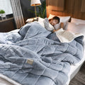Thick fleece blanket with sherpa back