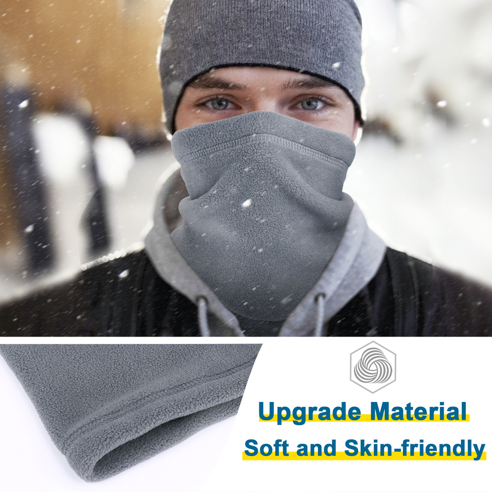Winter Windproof Fleece Neck Warmer Tube Scarf, Half Face Cover