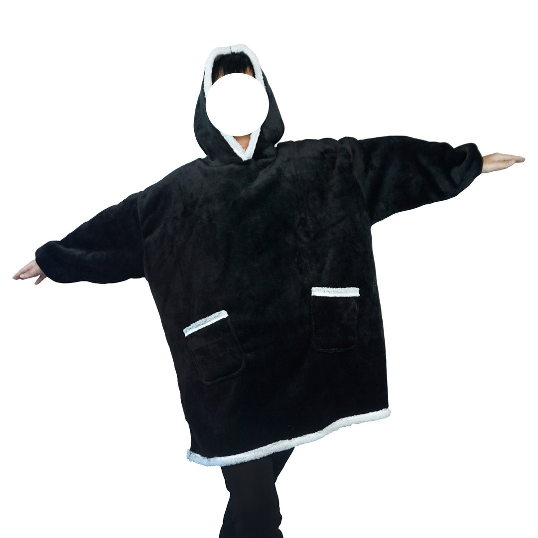 Blanket Hoodie Flannel Oversized Pullover Warm Hooded