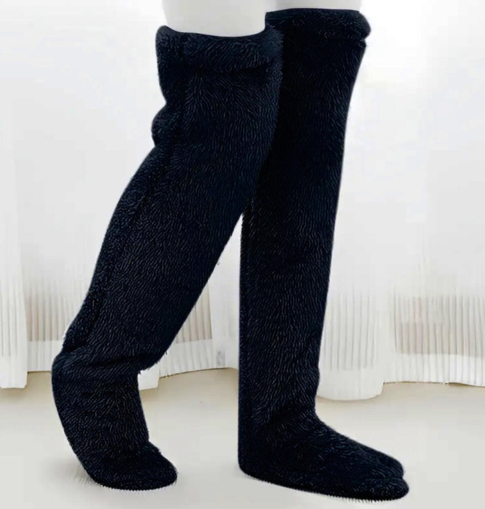 Warmfell Over the Knee Fluffy Leg Socks in Solid Colours