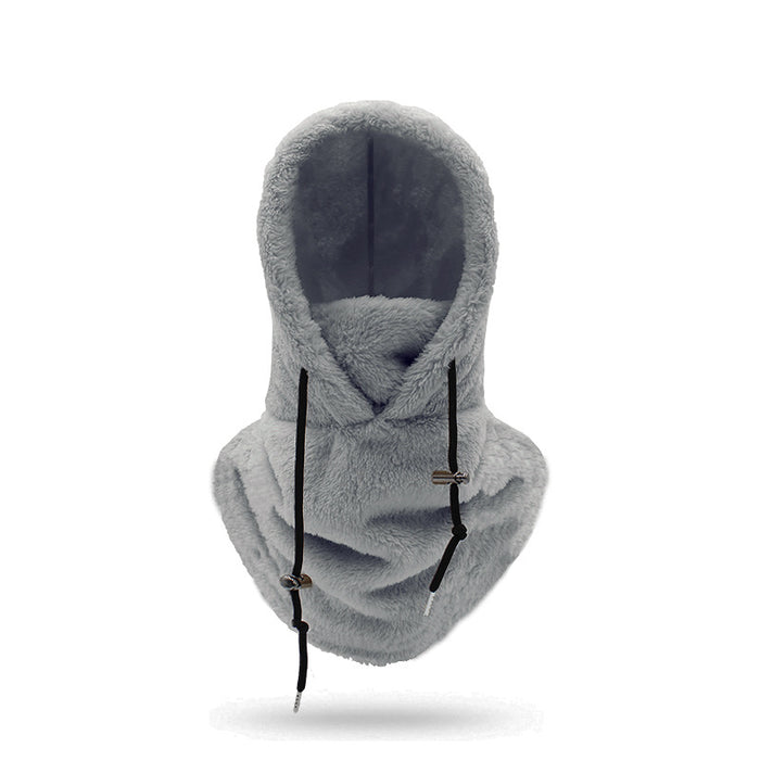 Warmfell Plush Fleece Hood with Neck Scarf and Drawstring