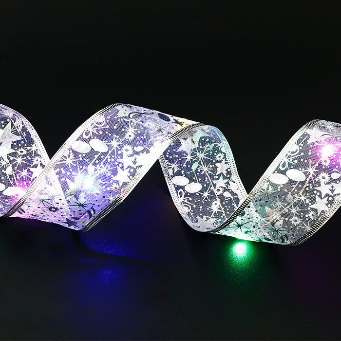 Warmfell Christmas ribbon with built-in LED fairy lights