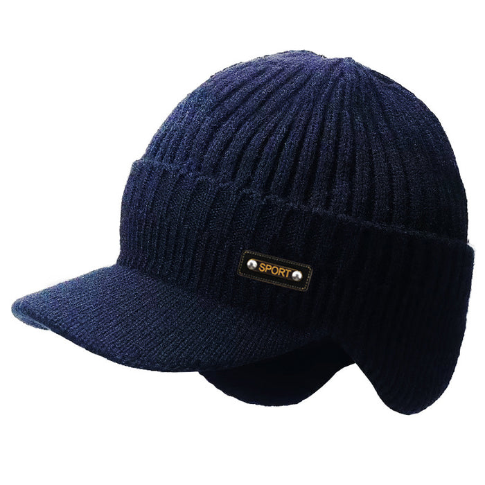 Warmfell Mens Peaked Beanie with Fold Down Ear Flaps