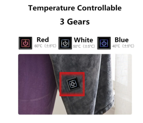 USB Heated Shawl – Soft Coral Fleece Wrap with Carbon Heating