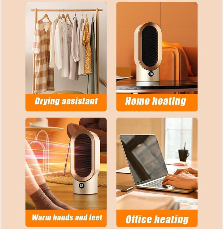 Warmfell™ Compact 800W Fan Heater with Cool-Touch Casing and Auto Off