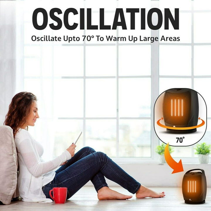 Warmfell™ Portable Oscillating Heater Fan with Thermostat