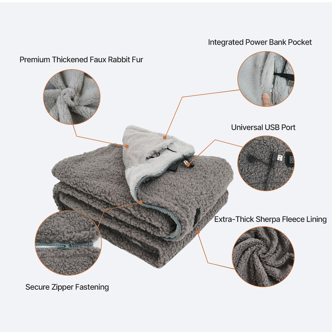 Warmfell™ Sherpa Heated Throw Blanket with 3 Heat Levels