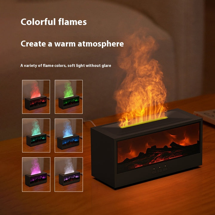 Simulated 3D Fireplace Flame Aroma Diffuser With Remote Control