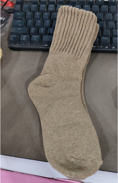 Warmfell Thick Knit Crew Socks with Ribbed Cuff