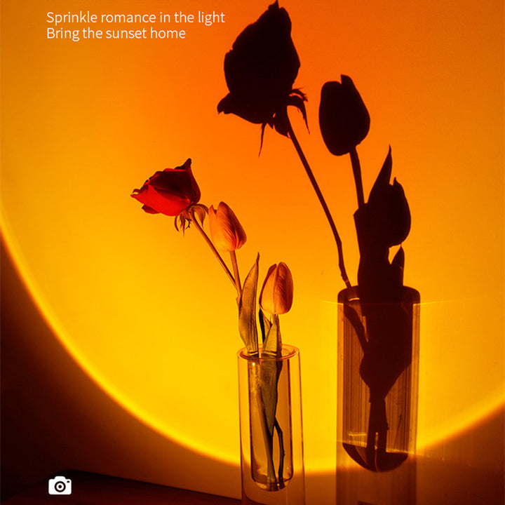 2 In 1 Wireless Sunset Lamp Humidifier With 300ml Tank