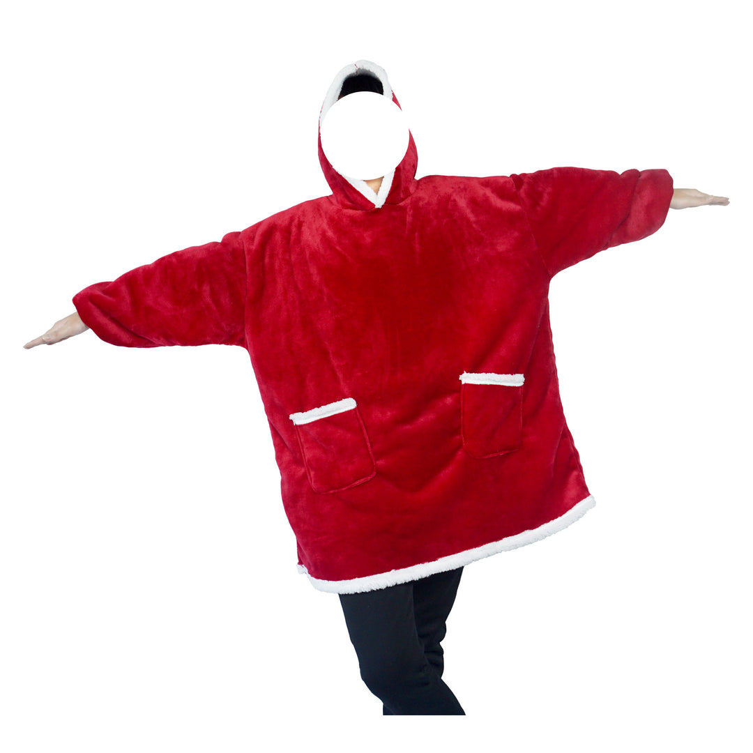 Blanket Hoodie Flannel Oversized Pullover Warm Hooded