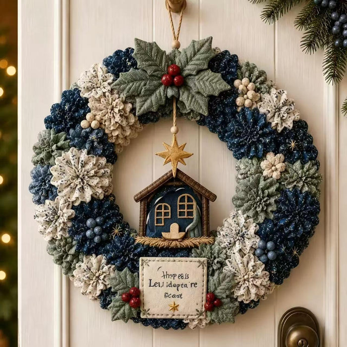Warmfell Punch needle Christmas wreath kit in 20 or 30 cm