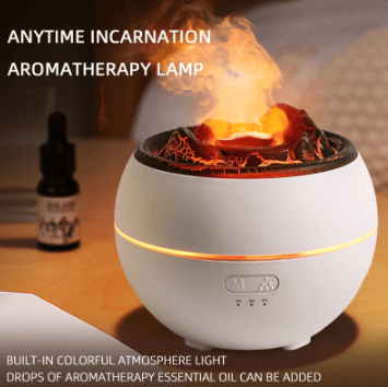 Flame Aroma Diffuser With Timer, 300ml Tank, Cracked Or Plain Style