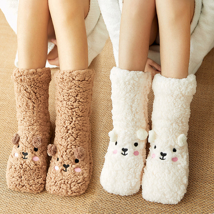 Winter Velvet Floor Socks For Women, Thick Coral Velvet, Free Size