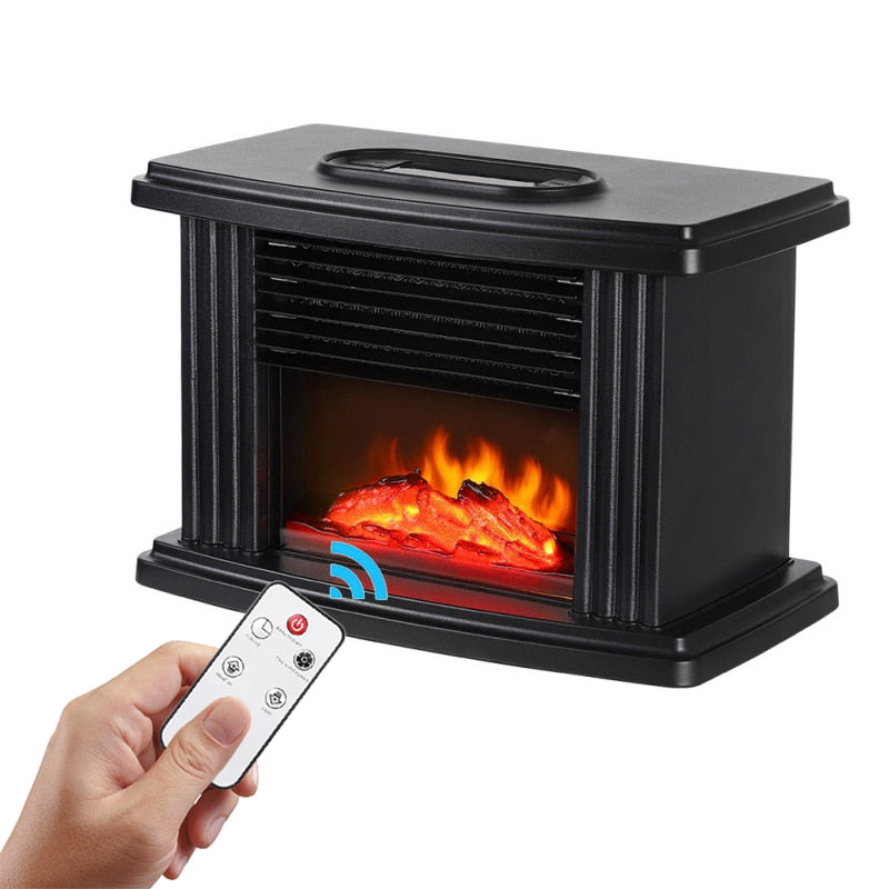 European Style Electric Fireplace Heater With LED Flame And Remote