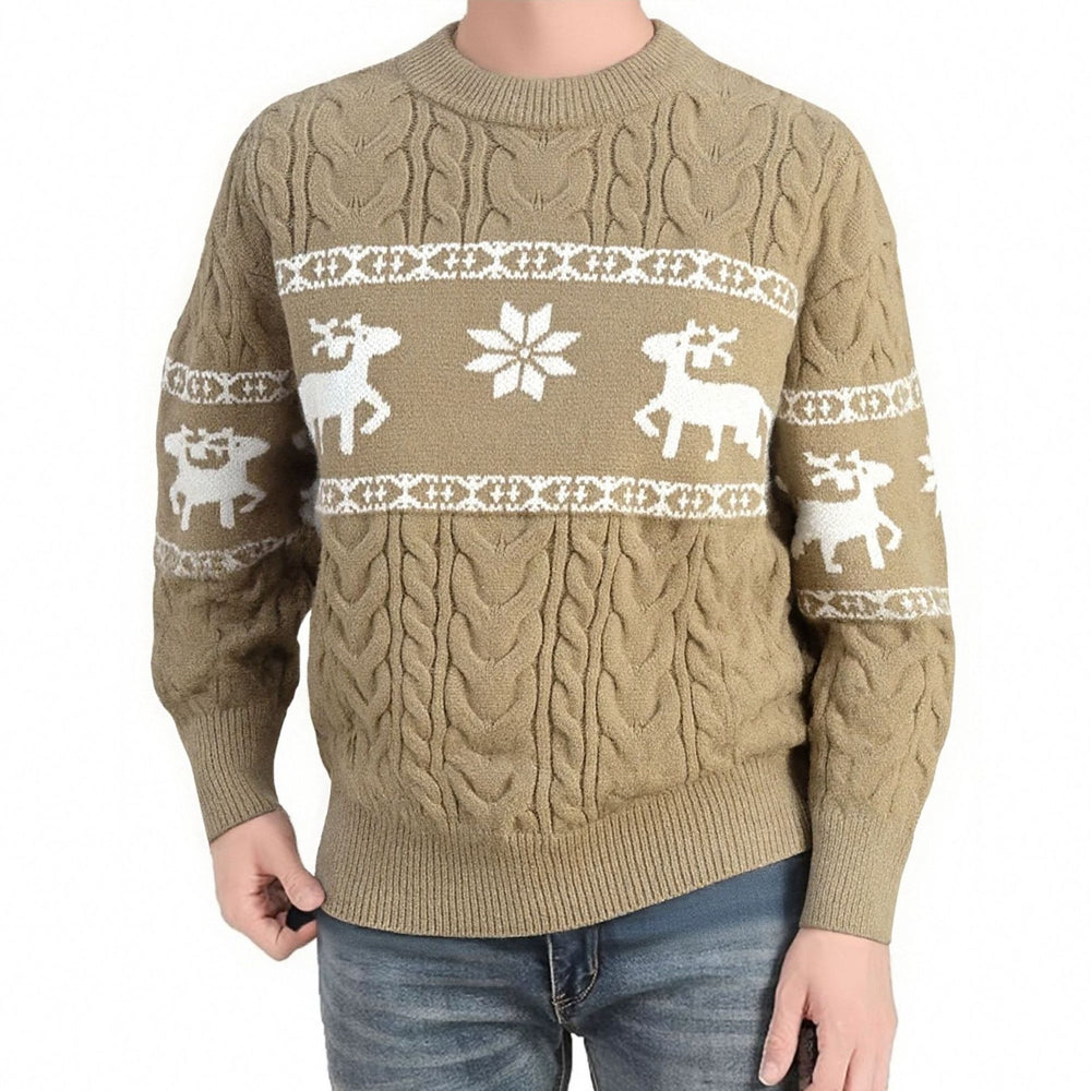 Ugly Christmas Jumper for Men – Thick Knit with Reindeer