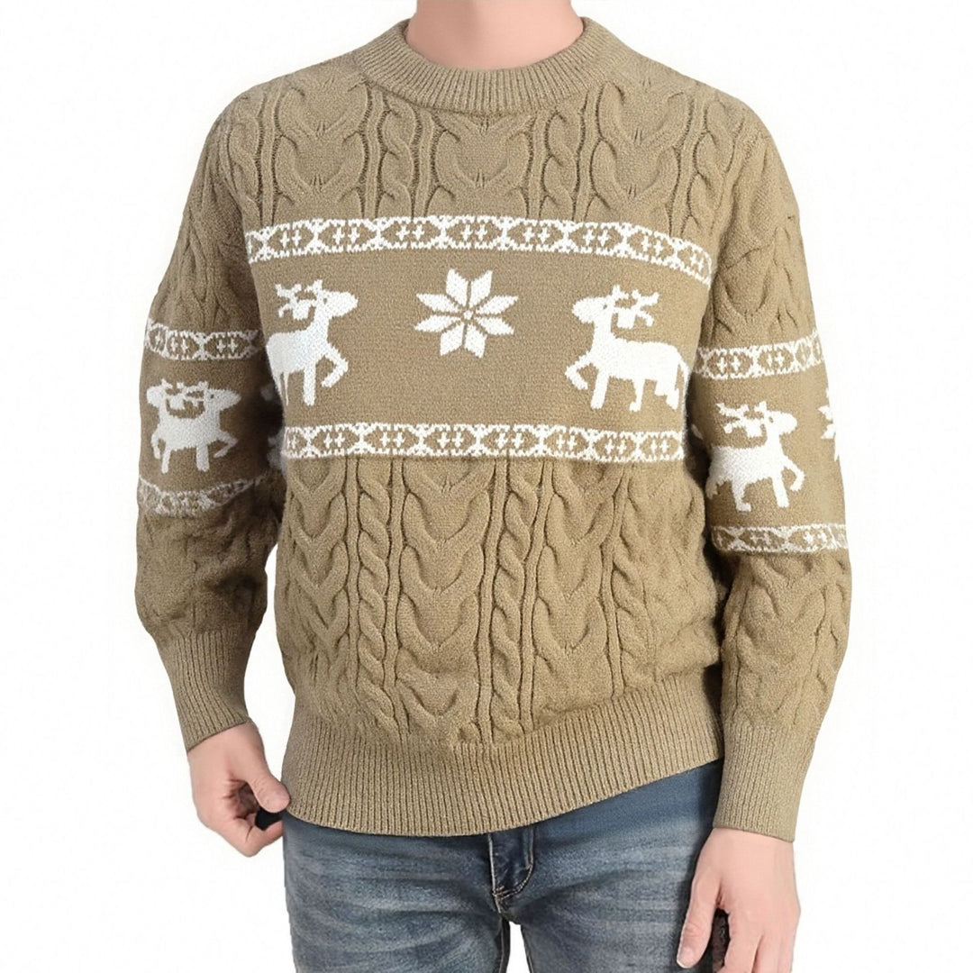 Ugly Christmas Jumper for Men – Thick Knit with Reindeer