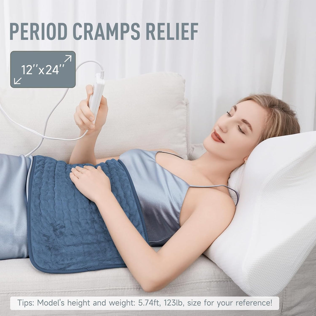 Warmfell™ Plush Flannel Electric Heating Pad with 6 Heat Levels