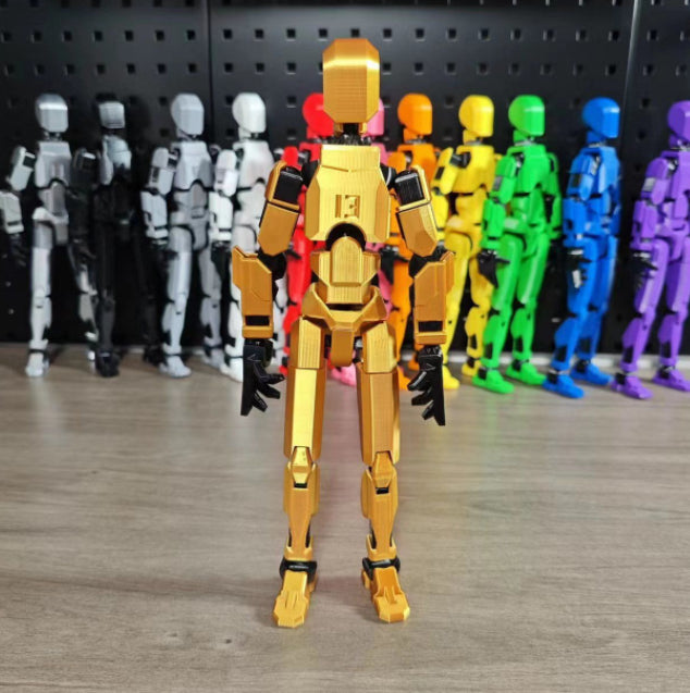 Warmfell 3D-printed poseable robot figure with accessories