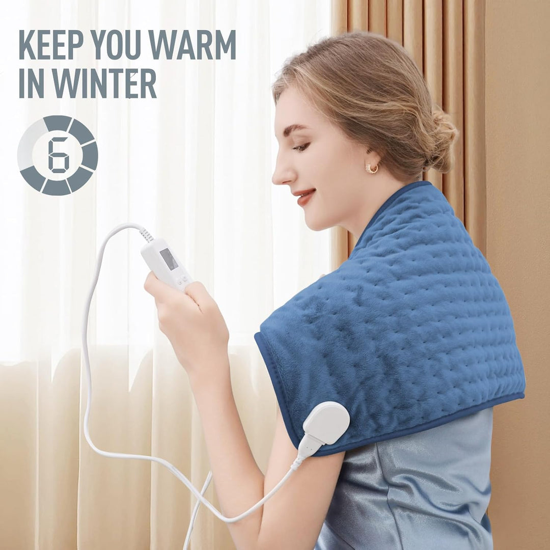 Warmfell™ Plush Flannel Electric Heating Pad with 6 Heat Levels