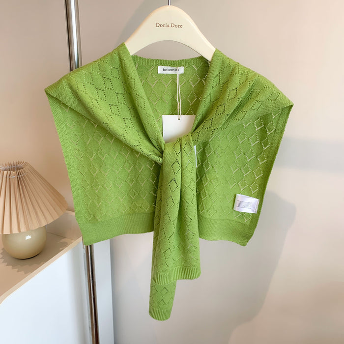 Warmfell Knitted Shoulder Wrap with Tie Front