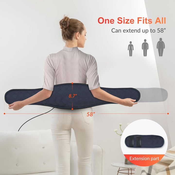 Warmfell™ Heated Back Wrap with 4 Massage Motors and Vibration
