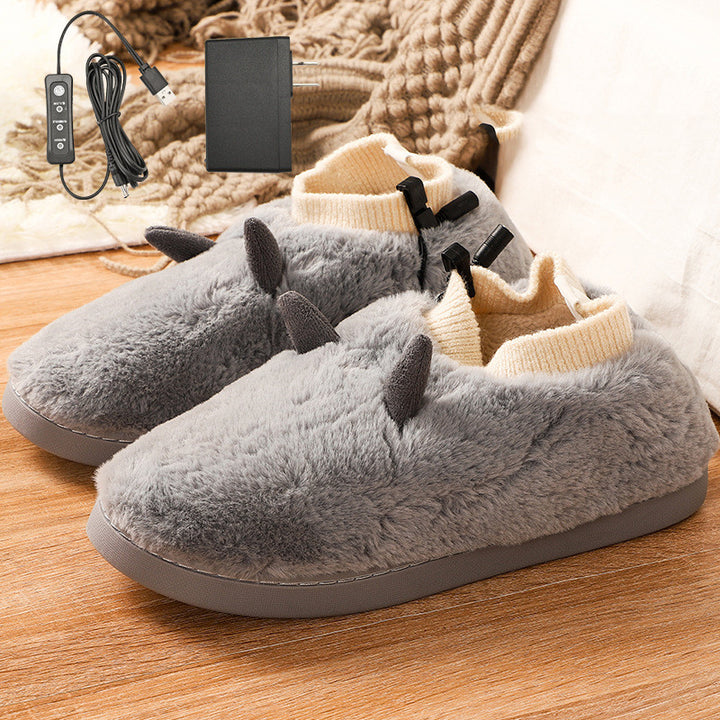 USB Heated Slippers With Super Soft Velvet, Unisex Foot Warmers