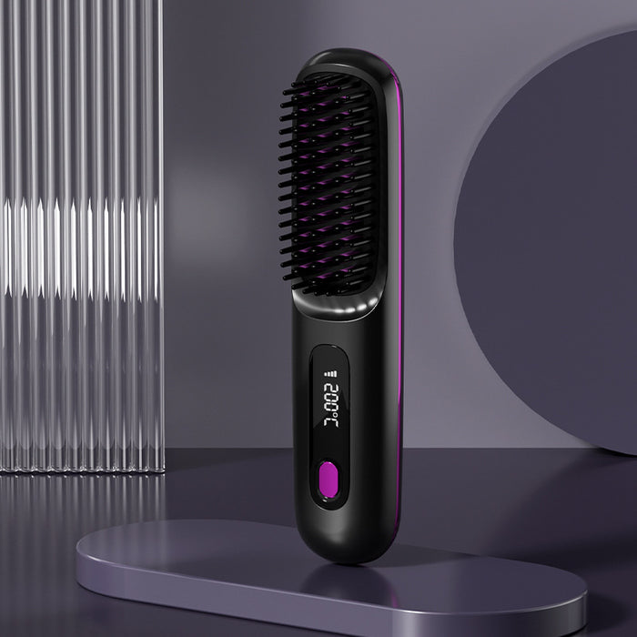 Warmfell Cordless hair straightener brush with LCD display