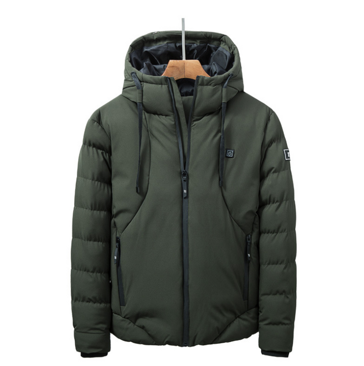 USB Heated Jacket for Men and Women, Hooded Cotton Coat