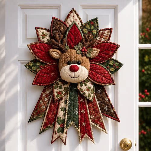 Warmfell Quilted fabric Christmas door hanging kit, 60 cm