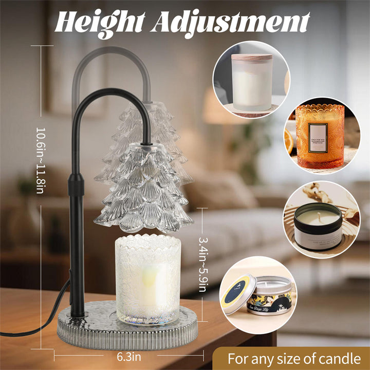 Candle warmer lamp with timer and dimmer, white tree design