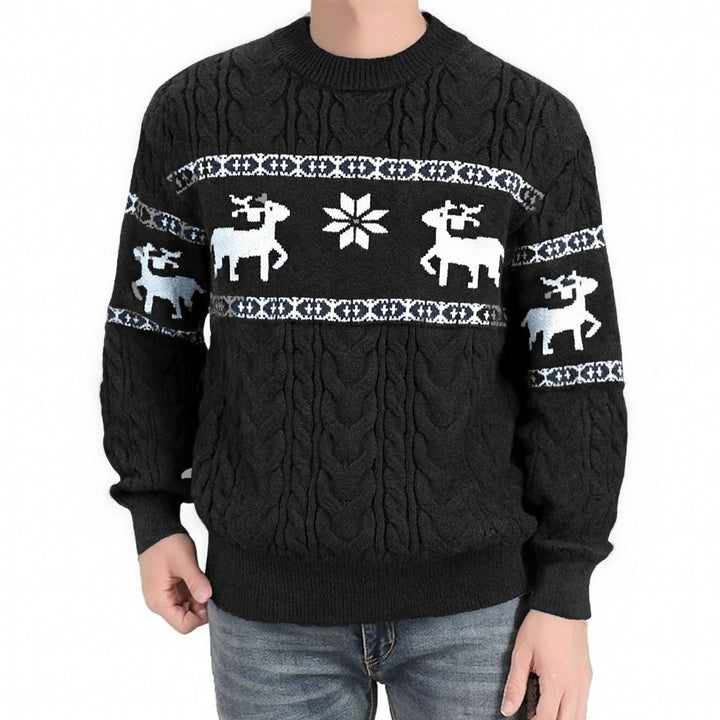 Ugly Christmas Jumper for Men – Thick Knit with Reindeer