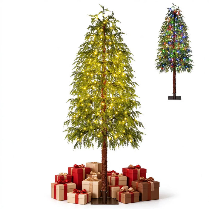 Warmfell Cypress-Style Pre-Lit Christmas Tree, Colour-Changing