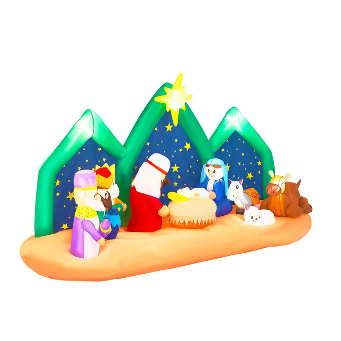 Warmfell Inflatable Nativity Scene with Starry Backdrop, 275cm