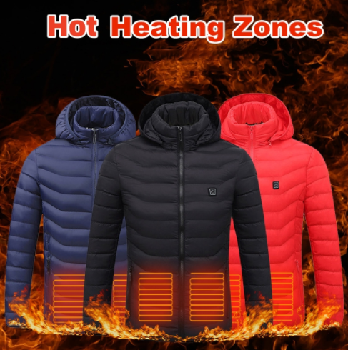 USB Heated Jacket with Hood, Lightweight Electric Coat