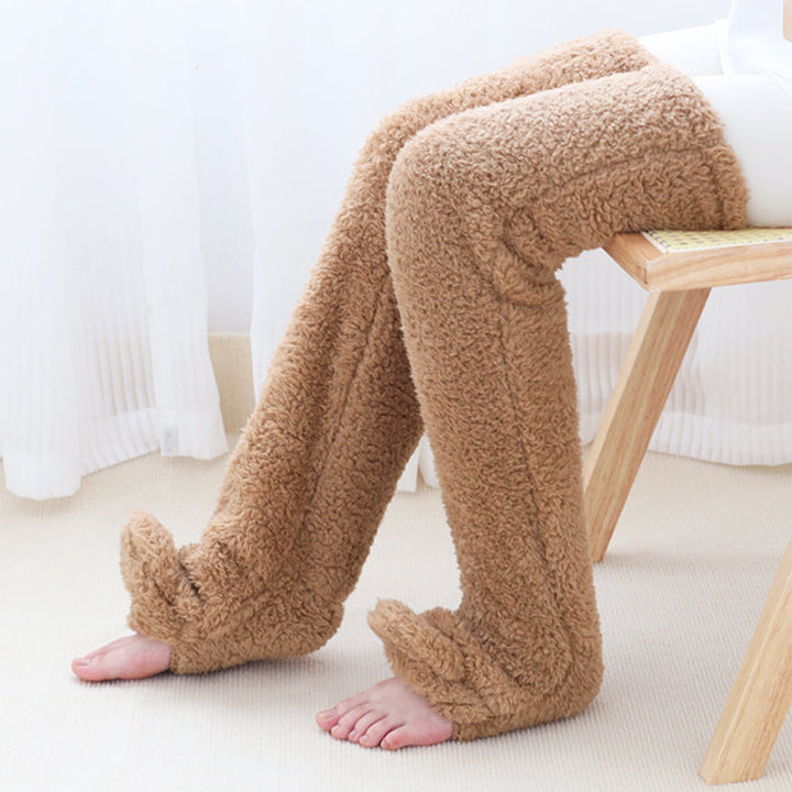Warmfell™ Fluffy Long Knee Warmer Socks with Open-Toe Design