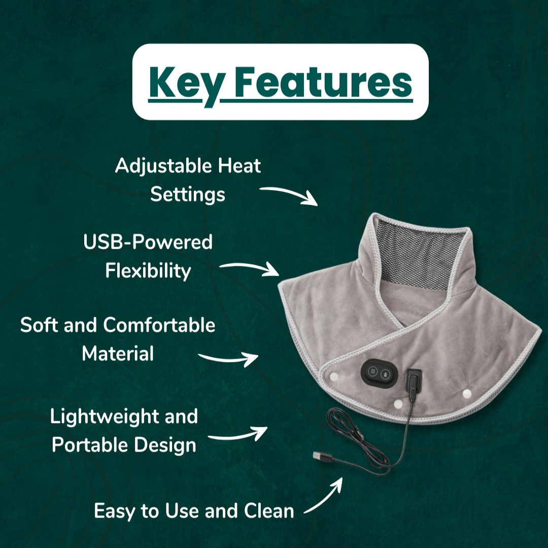 Warmfell™ USB Heated Neck &amp; Shoulder Wrap with Gentle Massage