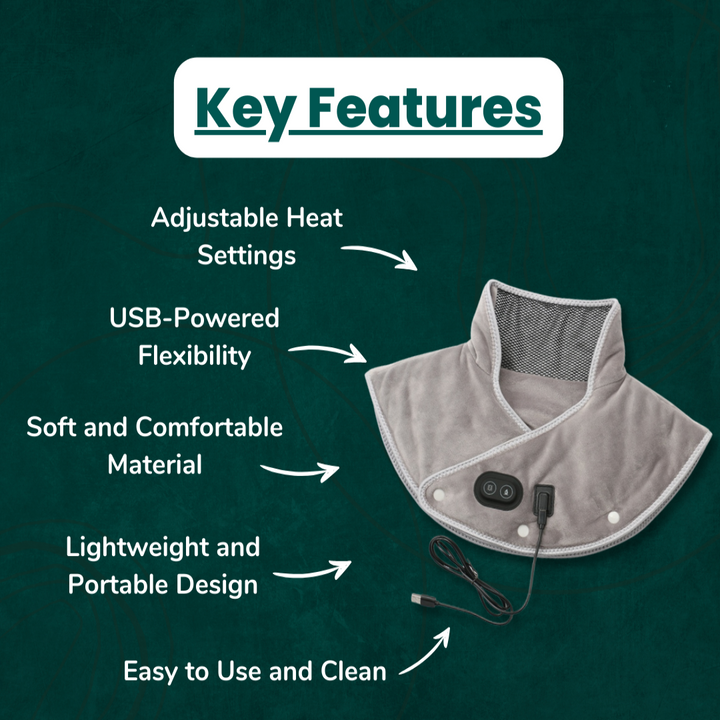 Warmfell™ USB Heated Neck &amp; Shoulder Wrap with Gentle Massage