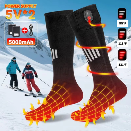 Warmfell™ Rechargeable Electric Heated Socks for Skiing and Hiking
