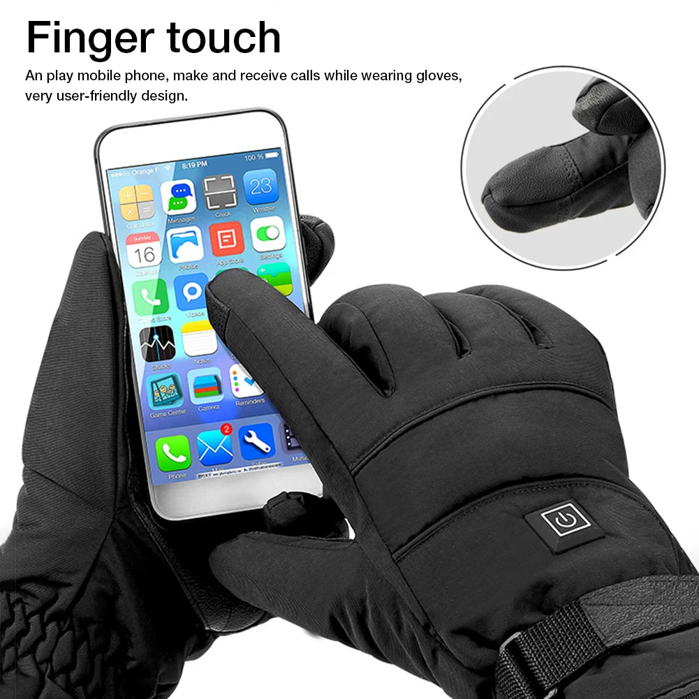 Electric Heated Gloves For Motorcycle Riding With Touch Screen