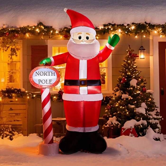 Warmfell Giant Inflatable Santa with North Pole Sign