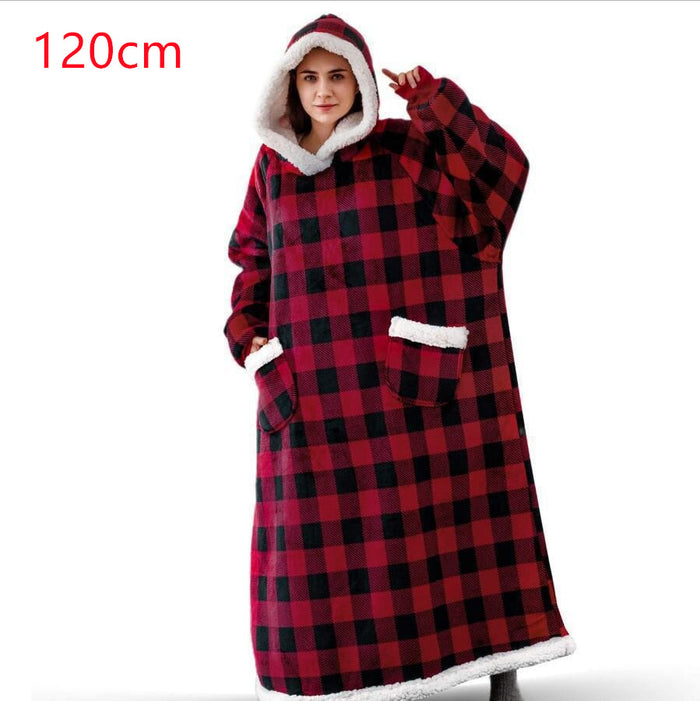Warmfell Super-thick hoodie blanket with pockets in three lengths