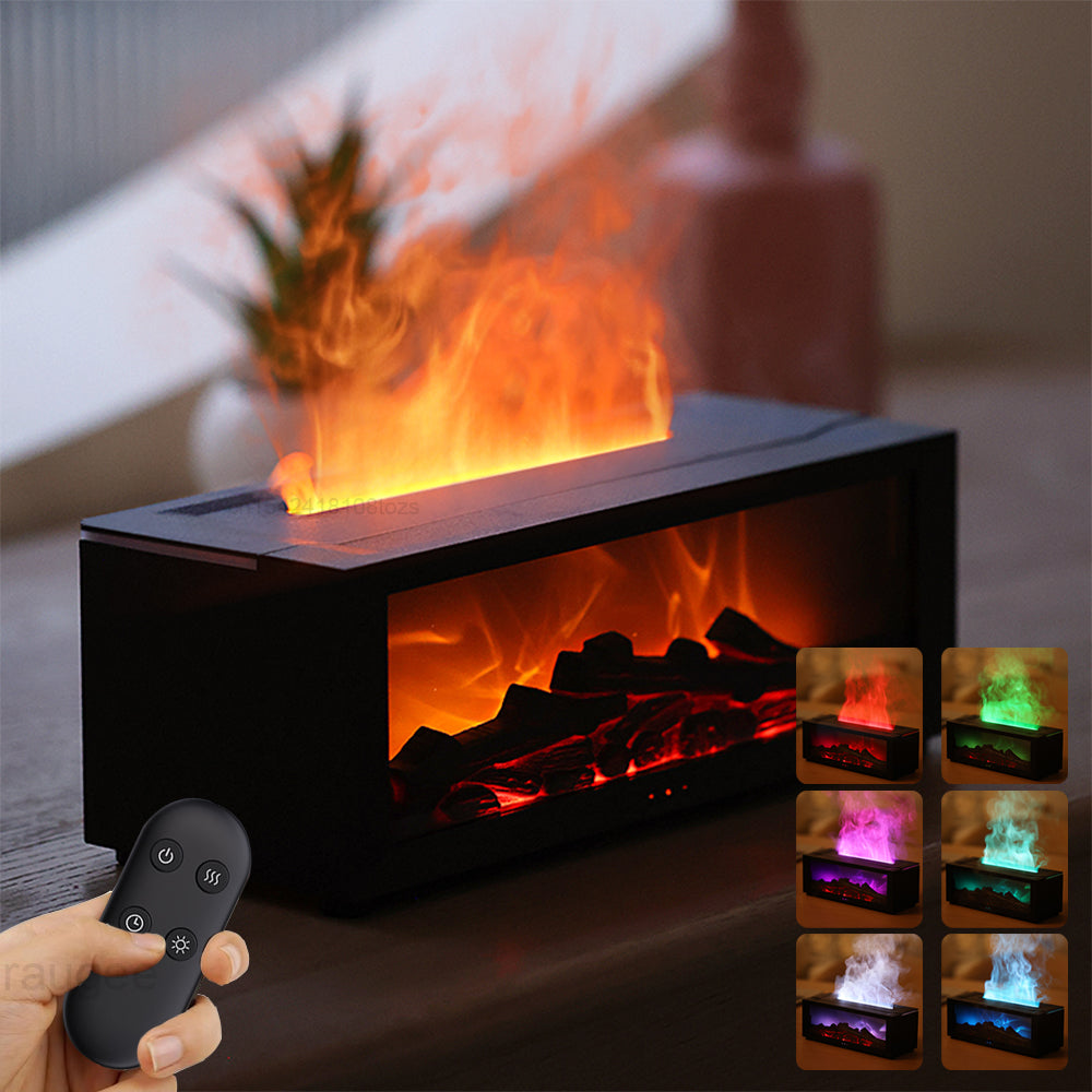 Flame Diffuser – Colourful Aroma Humidifier with Remote