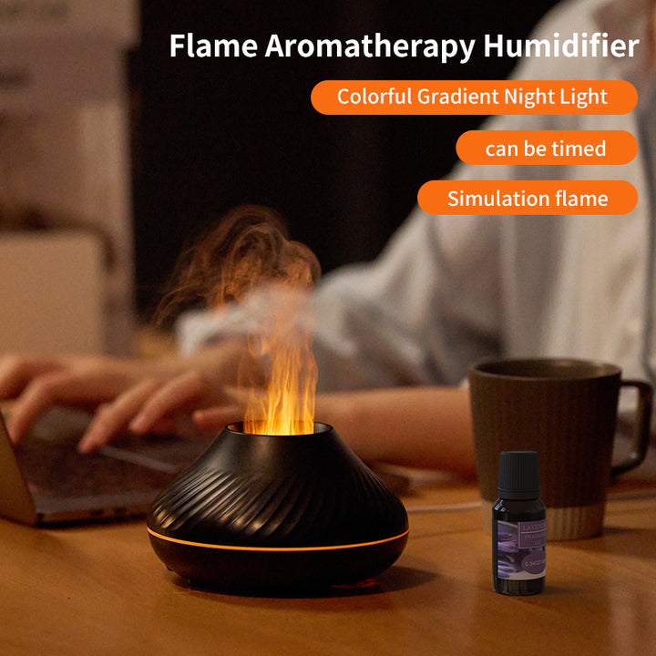 RGB 130ml Flame Humidifier Diffuser, Fire Aroma Diffuser