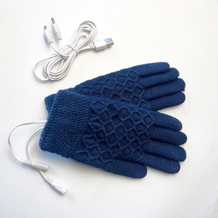 Breathable Knitted USB Heated Gloves With 5V Power