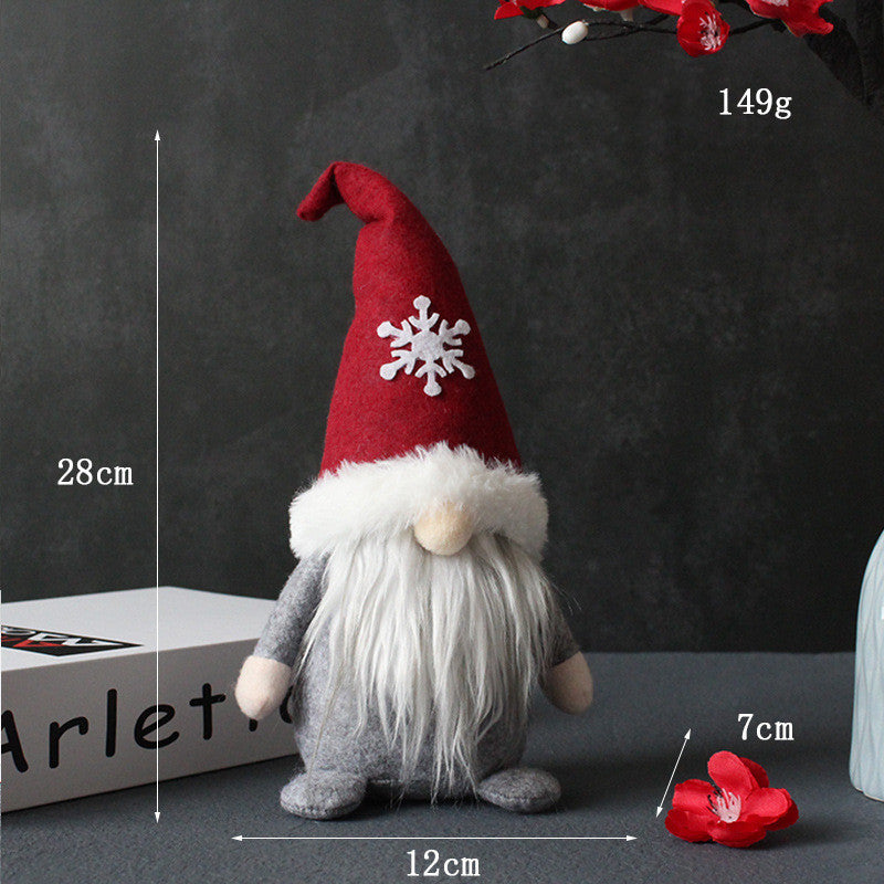 Plush Christmas gnome with heart, snowflake or star design