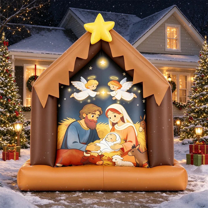 Warmfell Inflatable Nativity Scene with Angels and Star
