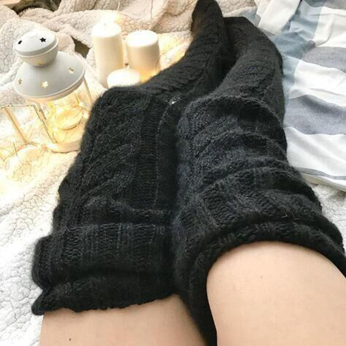 Warmfell Over the Knee Cable Knit Socks, Extra Long